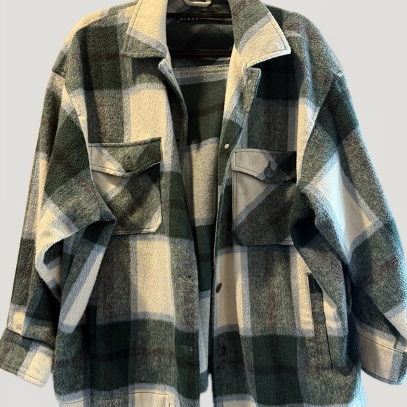 Zara Plaid Oversized Jacket - Picture 3 of 4